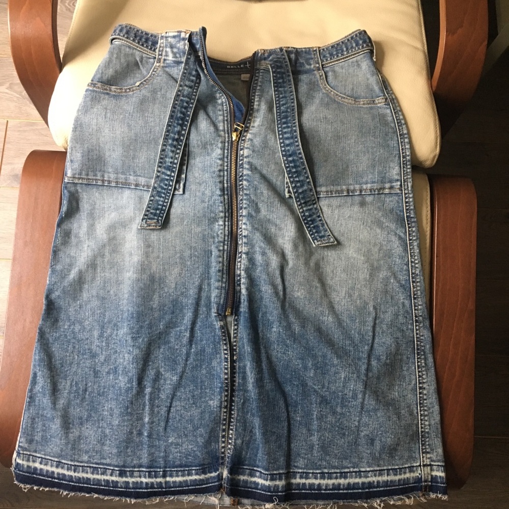 Zippered Denim Skirt